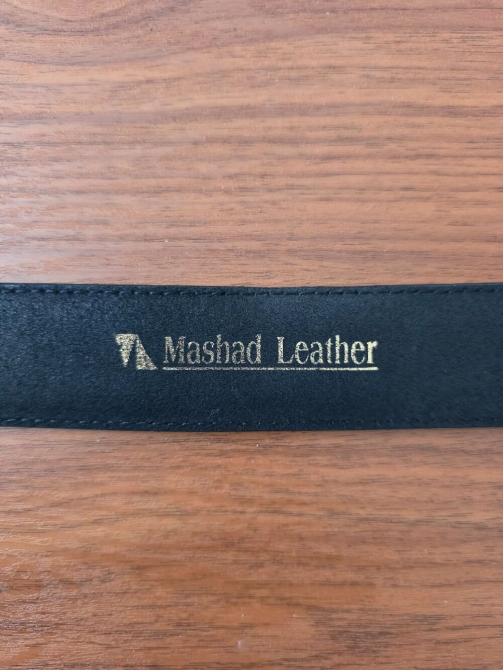 Mashad Leather Ash-Black Suede Belt With Brass Buckle - Sz 36 - Picture 5 of 7